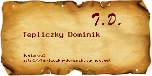 Tepliczky Dominik névjegykártya