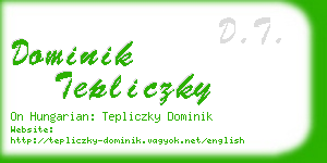 dominik tepliczky business card